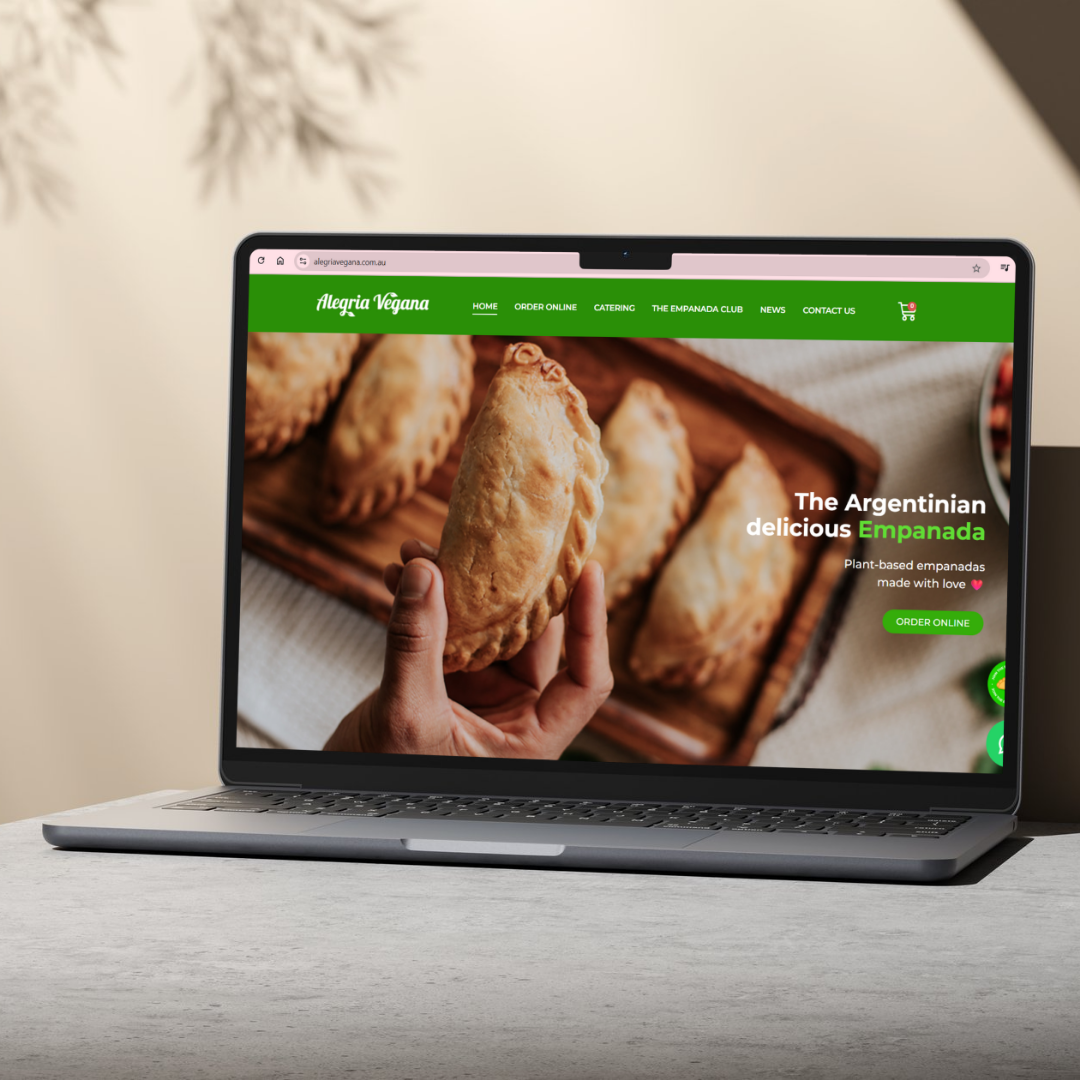 Sitio web Alegria Vegana Mockup